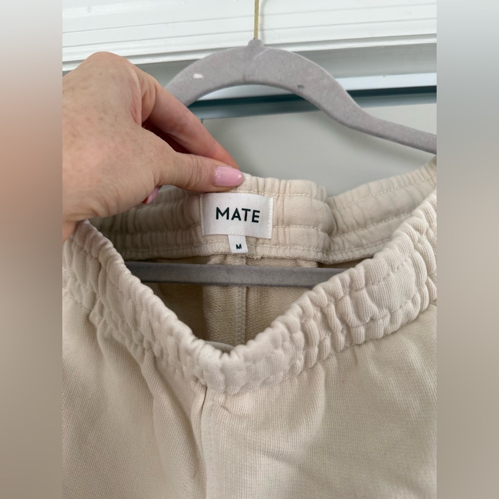 MATE the Label Men’s Organic Fleece Relaxed Sweatpants Bone - Picture 4 of 5